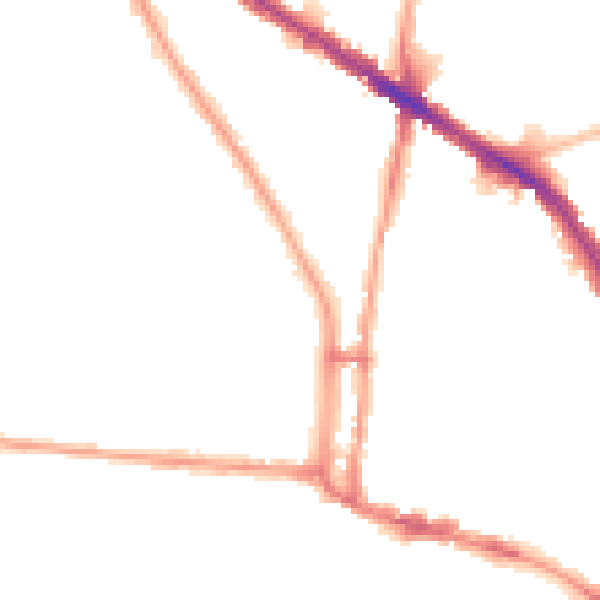 Night-time road noise heatmap for N6 4AZ