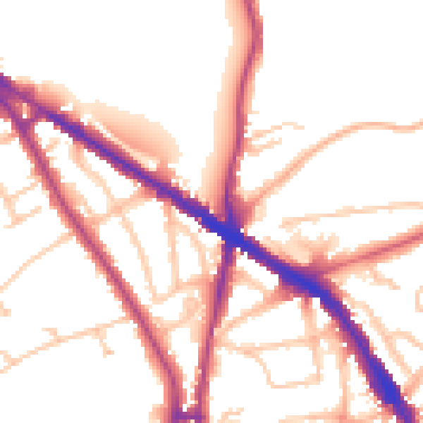 Daytime road noise heatmap for N6 4BF