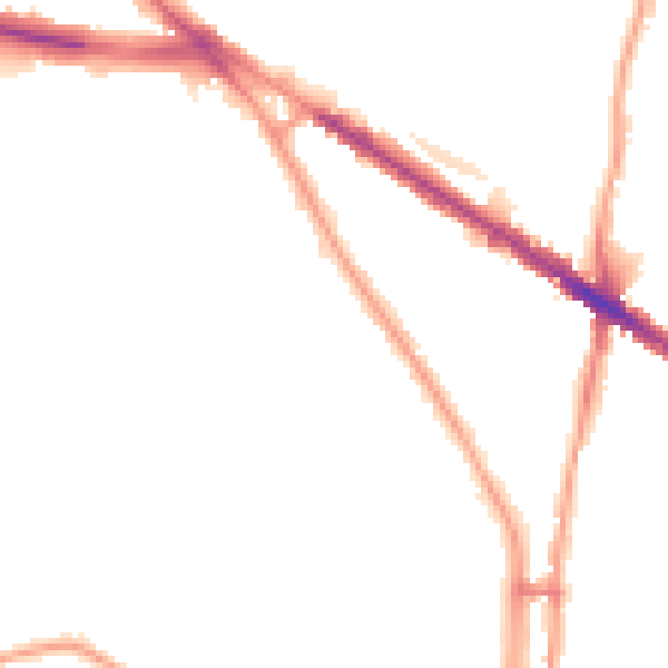 Night-time road noise heatmap for N6 4DG