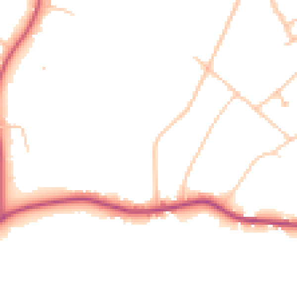 Daytime road noise heatmap for N6 4JS