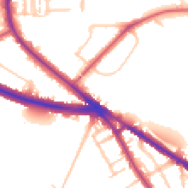 Daytime road noise heatmap for N6 4LS