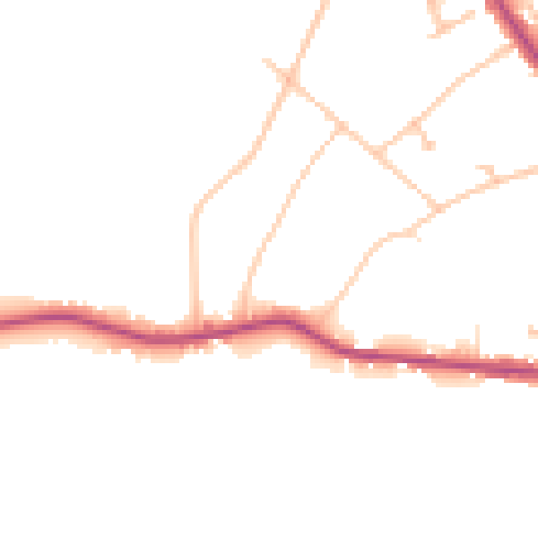 Daytime road noise heatmap for N6 4NS