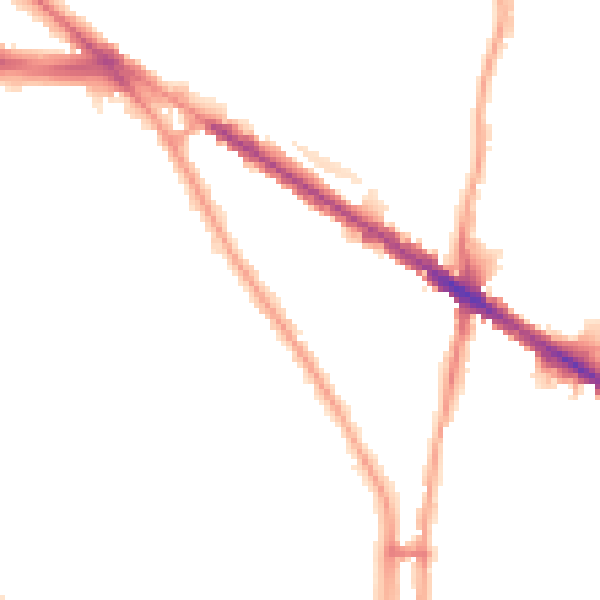 Night-time road noise heatmap for N6 4QD