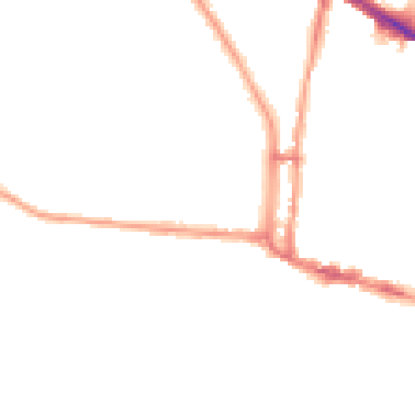Night-time road noise heatmap for N6 4SD