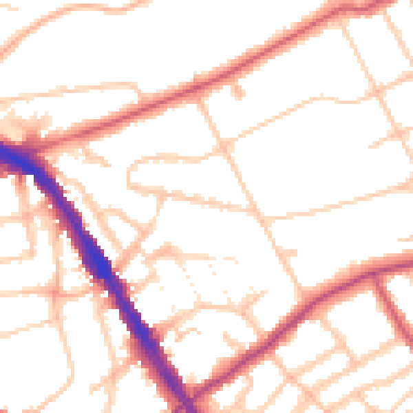 Daytime road noise heatmap for N6 5DA