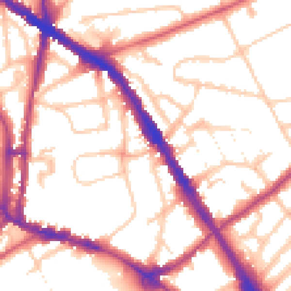 Daytime road noise heatmap for N6 5ES