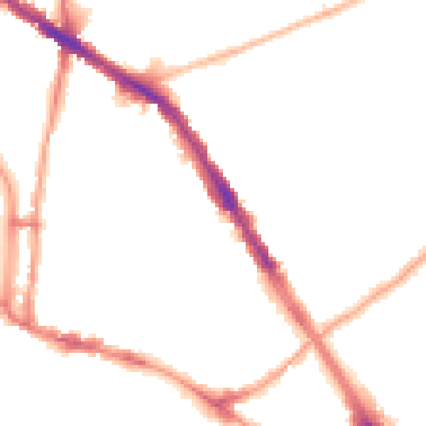 Night-time road noise heatmap for N6 5ES
