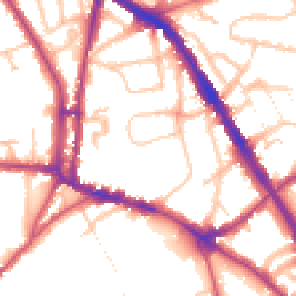 Daytime road noise heatmap for N6 5EZ