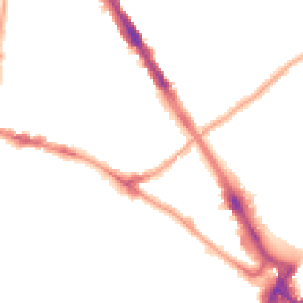 Night-time road noise heatmap for N6 5HR