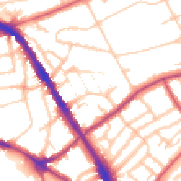 Daytime road noise heatmap for N6 5NX