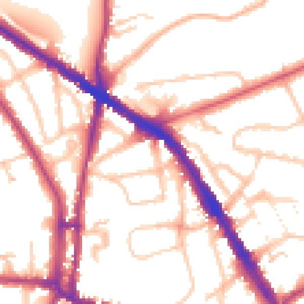 Daytime road noise heatmap for N6 5RX