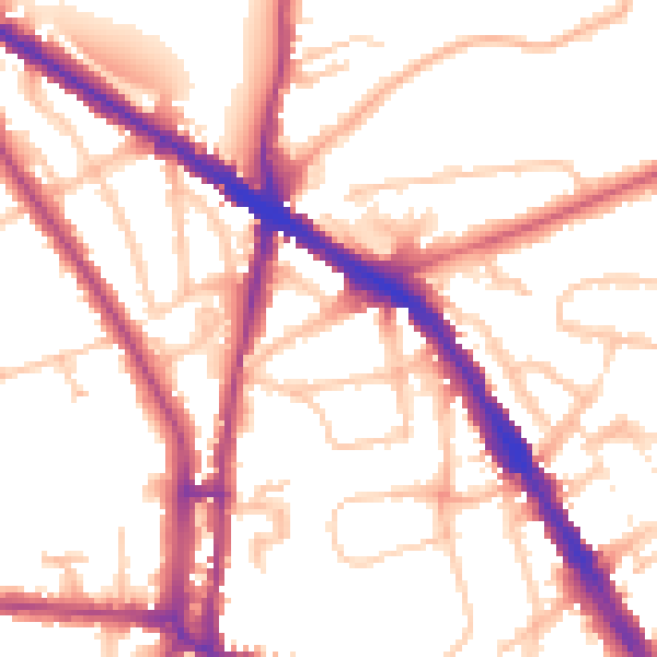 Daytime road noise heatmap for N6 5SR