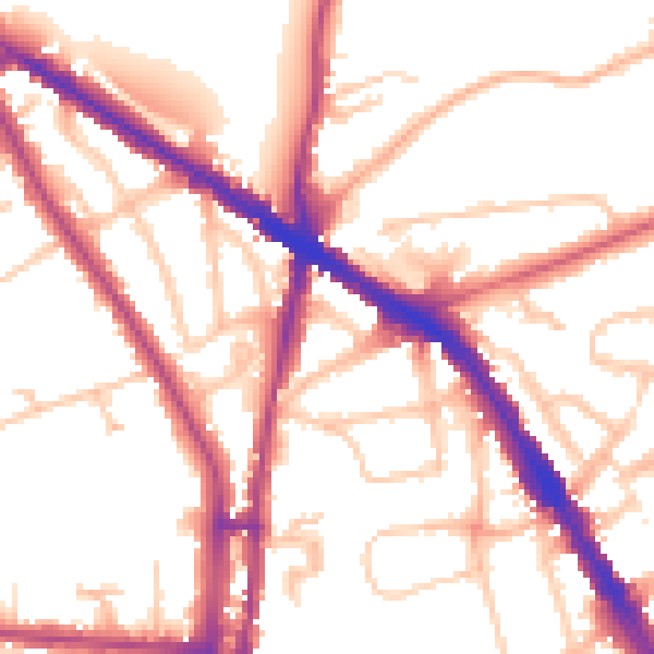 Daytime road noise heatmap for N6 5SU