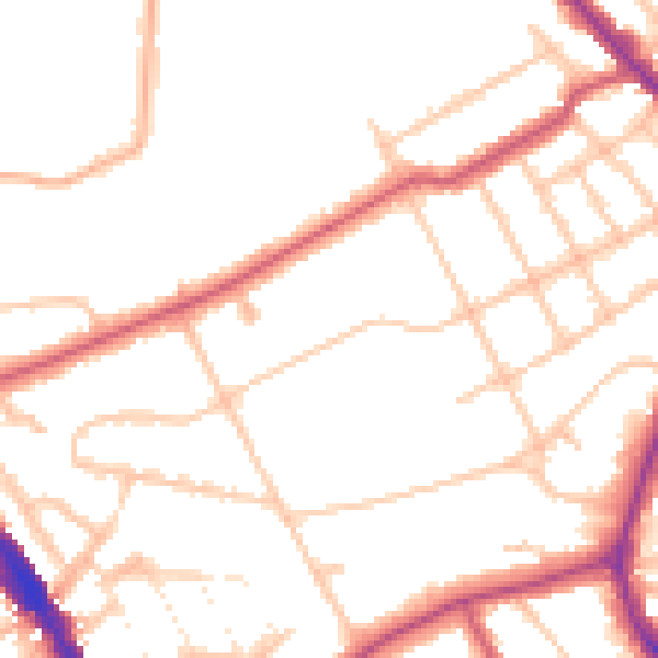 Daytime road noise heatmap for N6 5TX