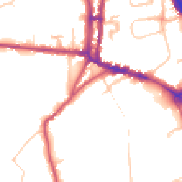 Daytime road noise heatmap for N6 6BL