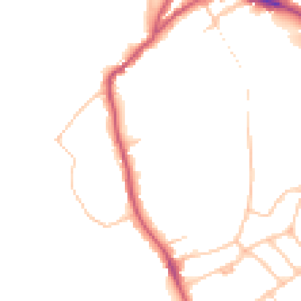 Daytime road noise heatmap for N6 6NT