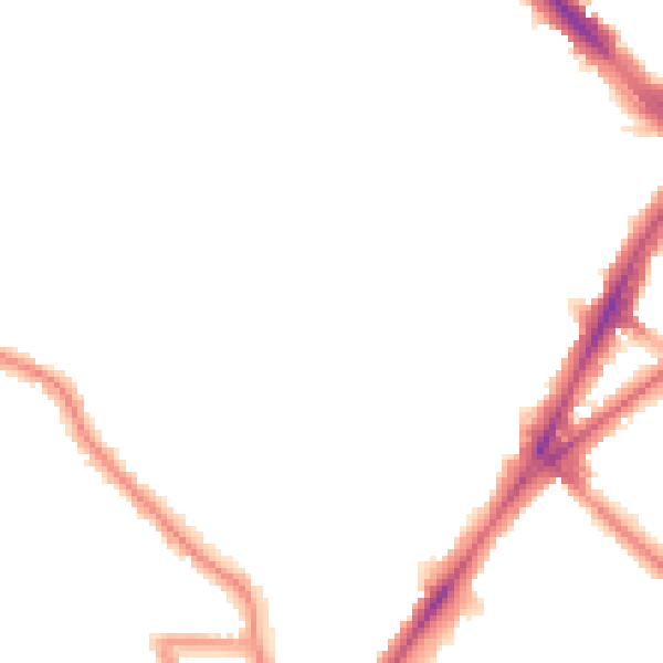 Night-time road noise heatmap for N7 0AA