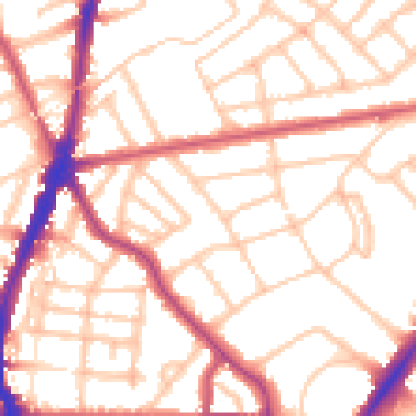 Daytime road noise heatmap for N7 0AD