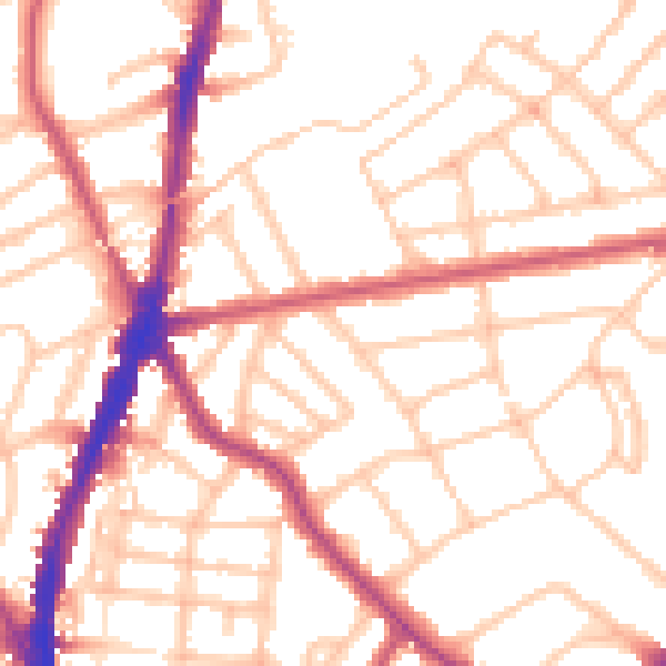 Daytime road noise heatmap for N7 0AE