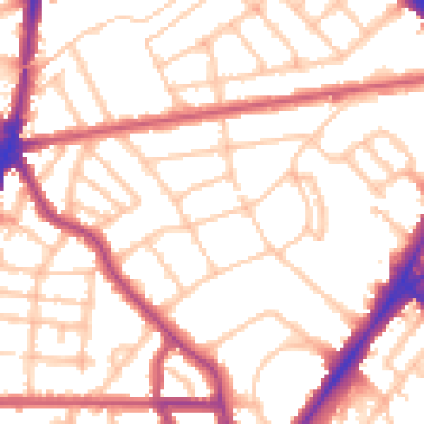 Daytime road noise heatmap for N7 0AR
