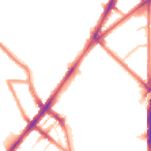 Night-time road noise heatmap for N7 0BD
