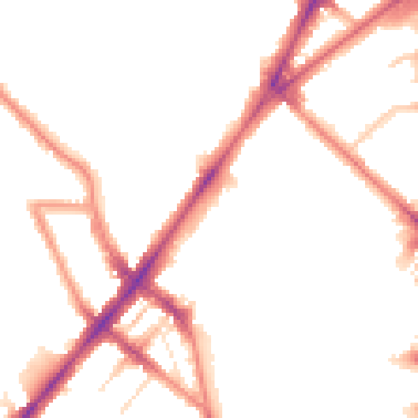 Night-time road noise heatmap for N7 0BE