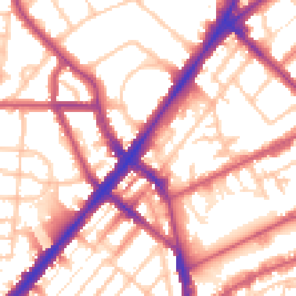 Daytime road noise heatmap for N7 0BG