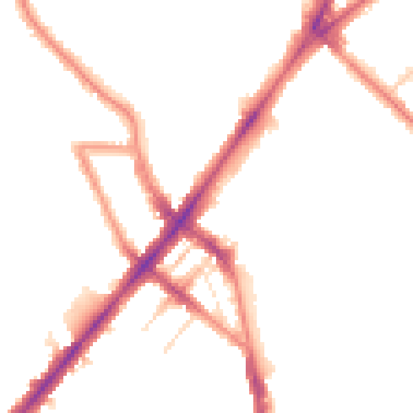 Night-time road noise heatmap for N7 0BG