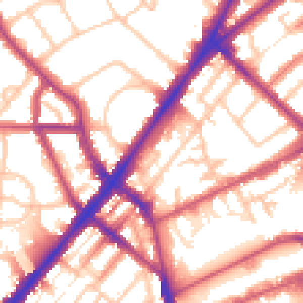 Daytime road noise heatmap for N7 0BH
