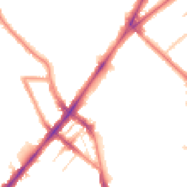 Night-time road noise heatmap for N7 0BH