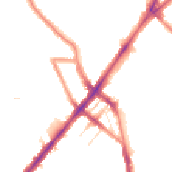Night-time road noise heatmap for N7 0BL