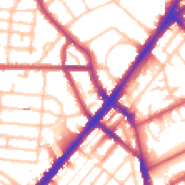 Daytime road noise heatmap for N7 0BP