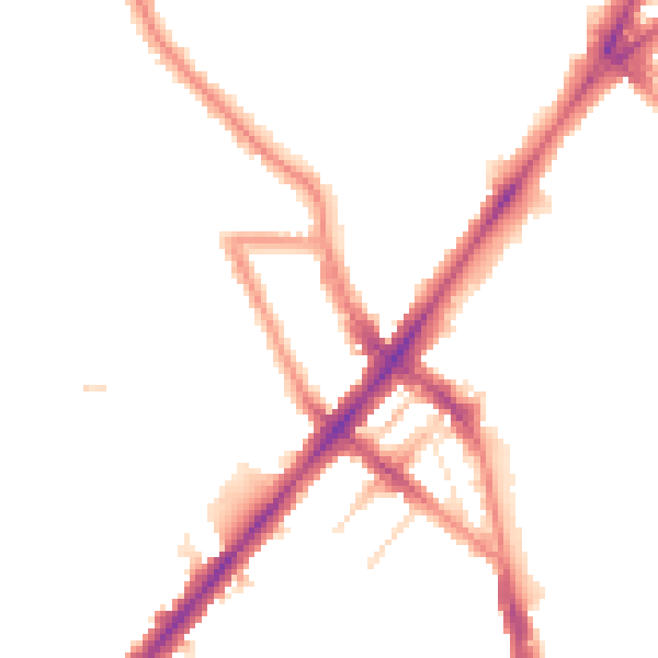 Night-time road noise heatmap for N7 0BP