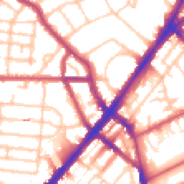Daytime road noise heatmap for N7 0BT
