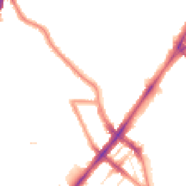 Night-time road noise heatmap for N7 0BU