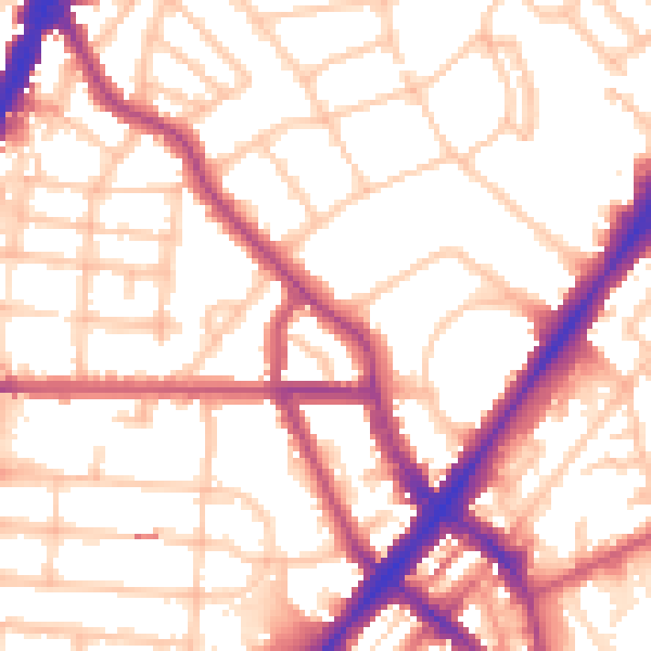 Daytime road noise heatmap for N7 0BX