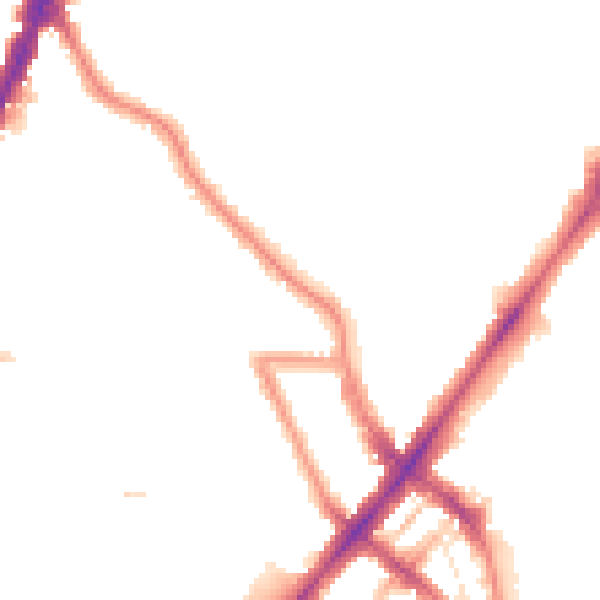 Night-time road noise heatmap for N7 0BX