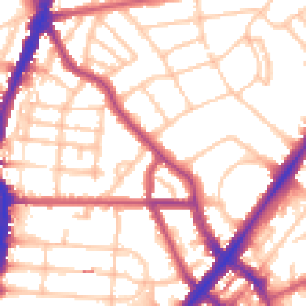 Daytime road noise heatmap for N7 0DA