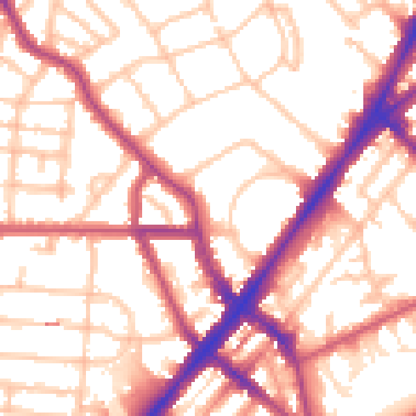 Daytime road noise heatmap for N7 0DB