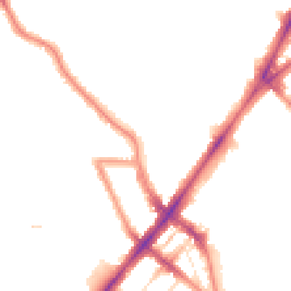 Night-time road noise heatmap for N7 0DB