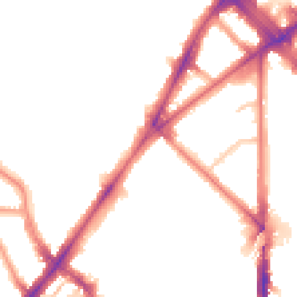 Night-time road noise heatmap for N7 0DJ