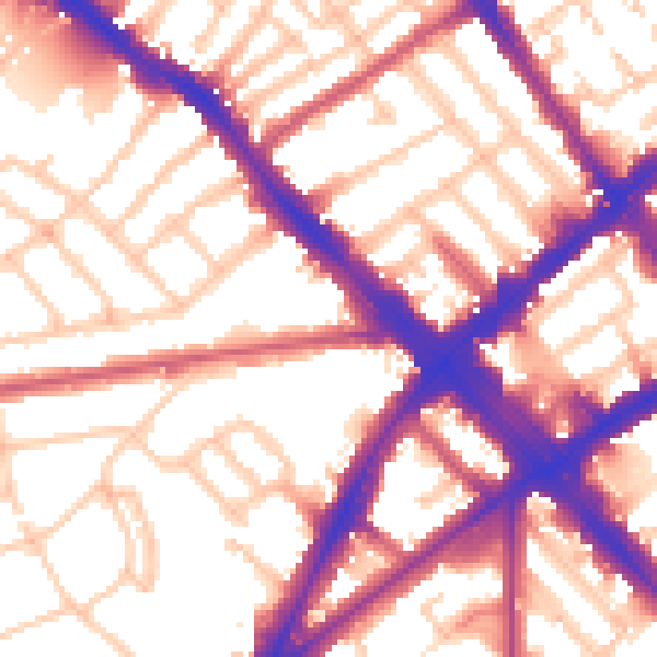 Daytime road noise heatmap for N7 0DP