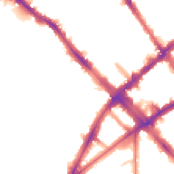 Night-time road noise heatmap for N7 0DP