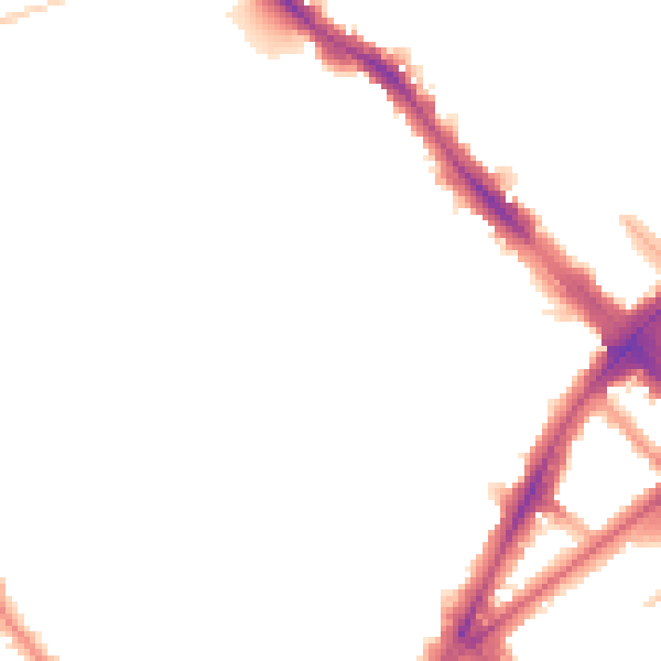 Night-time road noise heatmap for N7 0DT