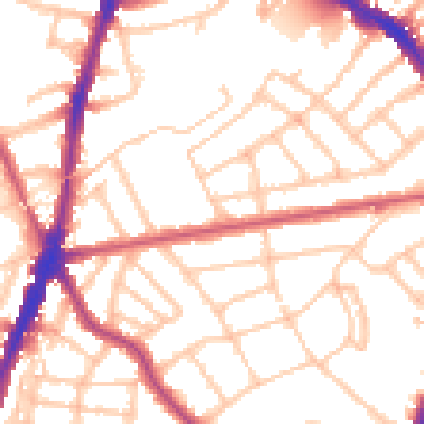 Daytime road noise heatmap for N7 0ED
