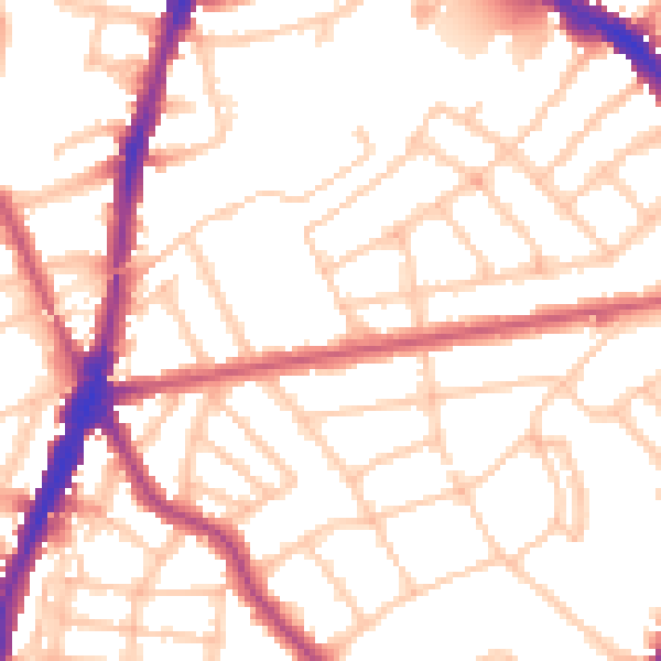 Daytime road noise heatmap for N7 0FG