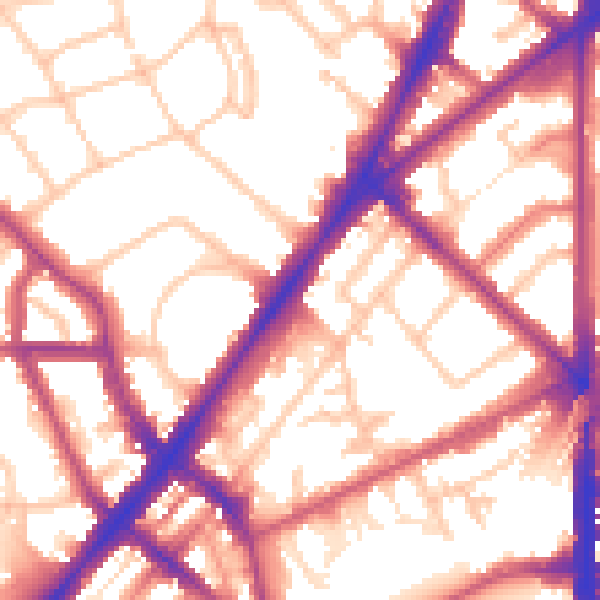 Daytime road noise heatmap for N7 0LH