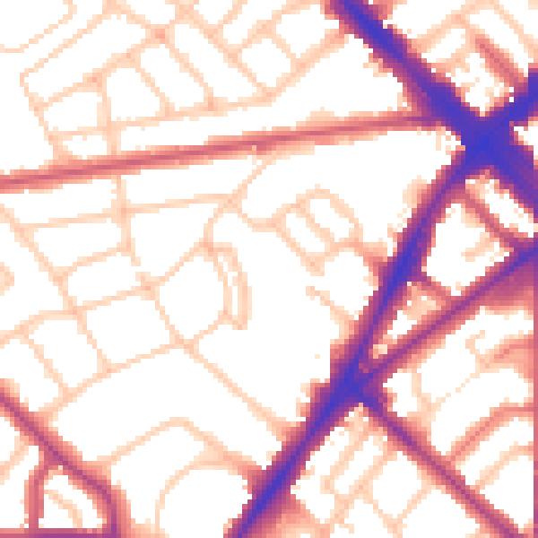 Daytime road noise heatmap for N7 0LT