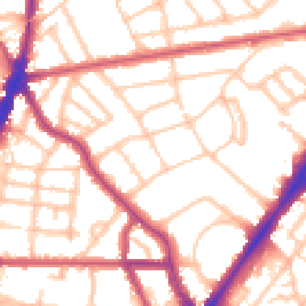 Daytime road noise heatmap for N7 0RE
