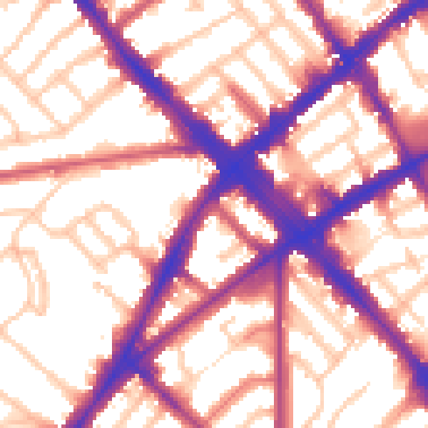 Daytime road noise heatmap for N7 0SD